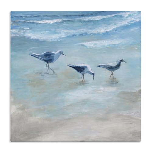 Stupell Industries Seagull Trio on Shore Canvas Wall Art Design by Marilyn Dunl…