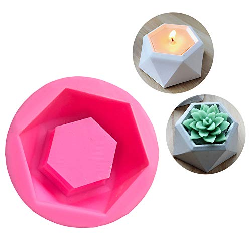 DIY Silicone Flower Pot Mold Diamond Shaped Molds for Candle Holder