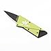 Card Shaped Folding Knife Survival Knife Pocket Knife,with Stainless Steel Shell Black Blade(Green)