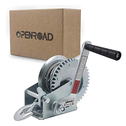 OPENROAD 1200lbs Hand Winch Boat Winch | Hand Crank Winch with 8m (26ft) Cable Manual Winches | Two-Way Adjustable Boat Trailer Winch | Corrosion Resistant Towing Winches (1200lbs) - Image 7