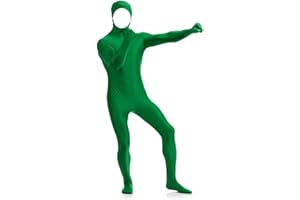 Howriis Men's and Women's Spandex Bodysuit Zentai Open Face Invisibility Suit Customes Fancy Dress Party Bodysuit