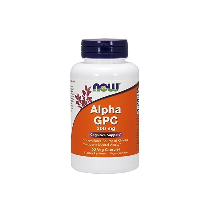 NOW Supplements, Alpha GPC 300 mg with Bioavailable Source of Choline, 60 Veg Capsules