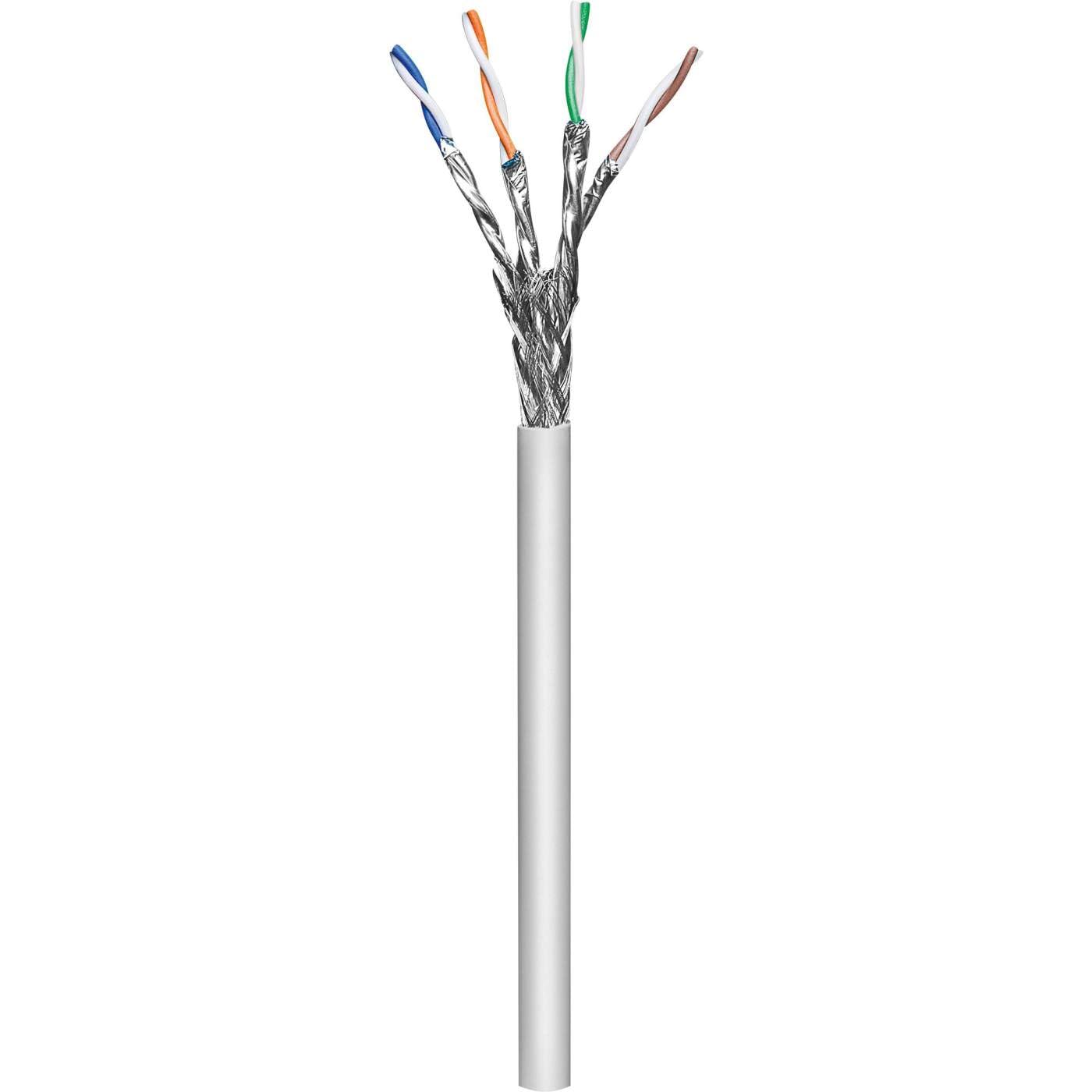 Intellinet Network Bulk Cat6a Cable, 23 AWG, Solid Wire, 100 m, Grey, Copper, S/FTP, LSZH, CPR-Dca Rated, Box