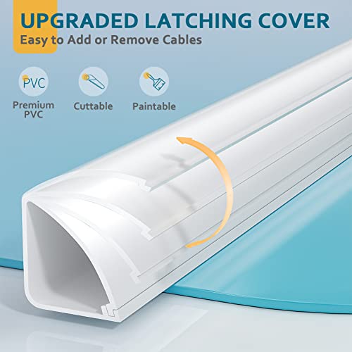 125.6in Corner Cable Concealer, Delamu Wire Covers for Cords, Corner