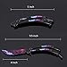 ALPHABI 100% Safety Butterfly Knife Trainer Curved Practice Balisong Unsharpened/Dull Blade CSGO Knives for Beginner So Cool Starry Sky Design Strong and Durable