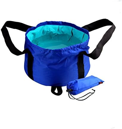 Portable Collapsible Foldable Wash Basin Sink Bucket Boiling Water Resistant Mini Water Bag 15L For Outdoor Washing Camping Hiking Travelling Fishing Durable Design with Carrying Pouch