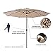 C-Hopetree 11 ft Outdoor Patio Market Umbrella with Solar LED Lights - Beige