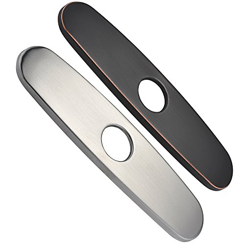 image for HUASONG 9.65 Inch Oval Stainless Steel Deck Plate Hole Cover Faucet Es