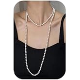 Long Faux Pearls Necklace Stocking Stuffers Beaded Long Pearls Necklace Costume Jewelry