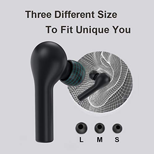 QCY T5 True Wireless Earbuds with Charging Case, 5.0 Bluetooth Headphones, Black