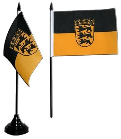 Flaggenfritze Tischflagge Weiß - 30cm Mit Sockel & Aufkleber