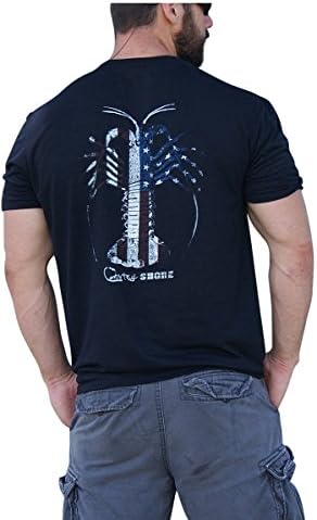 Country Shore American Flag Spiny Lobster Black Soft Performance T-Shirt - X-Large