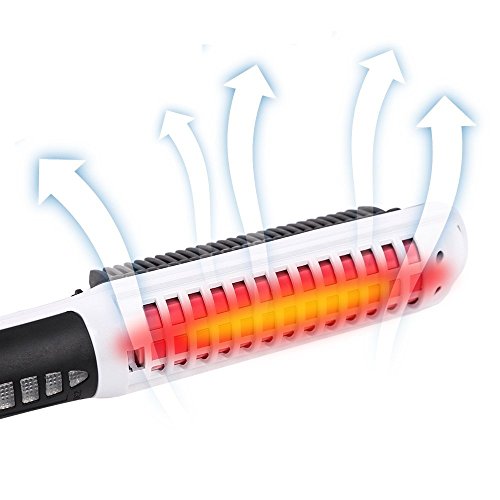 Brosse lisseur cheveux, Willdo Défriser les Cheveux Anti Scald Anti Statique Fer à lisser avec Technologie Ionique (Blanc)