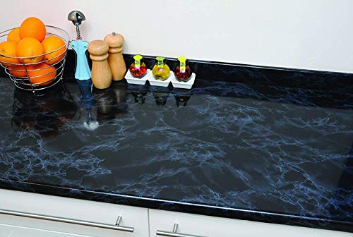 d-c-fix 346-0048-3PK Decorative Self-Adhesive Film, Marble Black, 17" x 78" Roll, 3-Pack