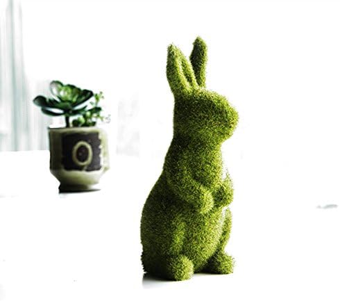 OAMORE Easter Bunny Statues Real Life Resin Ornaments Rabbit Easter Decoration (station, Big)