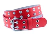 NYfashion101 Unisex Leather 2 Hole Grommet Belt Plus Sizes Available