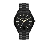Michael Kors Men's Mid-Size Black IP Slim Runway Three-Hand Watch