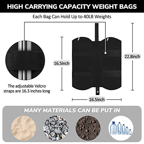 Coindivi Sand Bags for Canopy, Black Canopy Weights Set of 4, Pop up