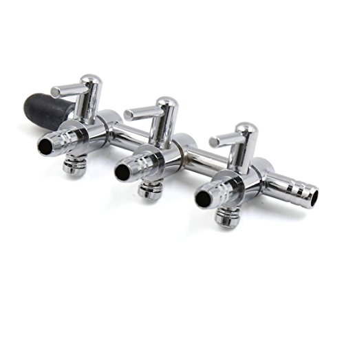 uxcell 4Pcs Stainless Steel 3 Way Air Flow Splitter Pump Lever Valve for Aquarium