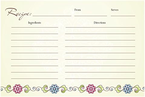 One Jade Lane - Victorian Recipe Cards, (Set of 40 Cards) Double Sided.
