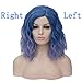 Mildiso Blue Wigs for Women Short Curly Wavy Bob Wig Ombre Blue Hair Wig with Wig Caps Cute Colorful Synthetic Wig Perfect for Daily Party M004B
