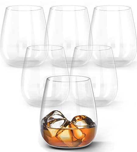  Kitchen Lux 12oz Drinking Glass Tumbler - Set of 6 - Premium Clear Glasses For Wine, Shots, Cocktails, Scotch and All Purpose Drinking Cups - Elegant Stemless Design - Dishwasher Safe    - Thumbnail 5