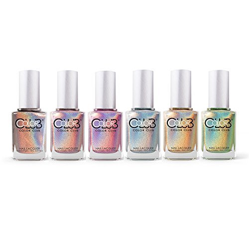 Color Club Halo Hues Collection Holographic Nail Lacquer Set of 6 Colors