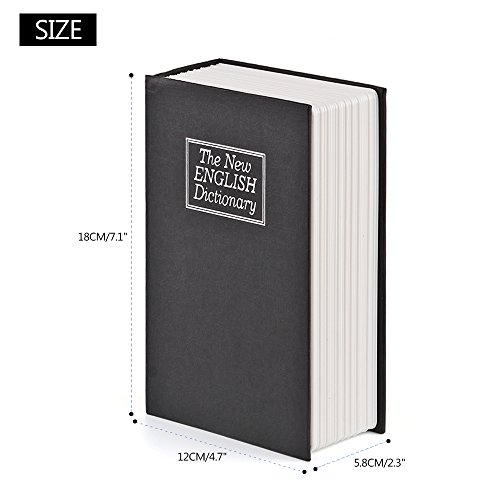 Powstro Book Safe with Combination Lock Home Dictionary Diversion Metal Safe Lock Box Piggy Bank Locking Book for Coins Cash Money Jewellery Hidden Safe