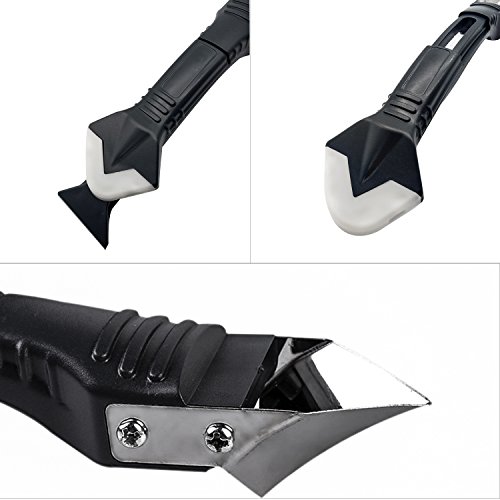 Haoguo 3 in 1 Slilcone Caulking Tools, Sealant Removal Tool with 5 Pieces Tool Kit