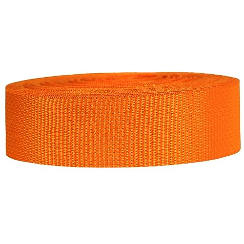 Strapworks Poly Strapping for Outdoor DIY Gear Repair, Pet Collars, Crafts – 1.5 Inch, Polypropylene, Orange, 1.5 x 25 Yard