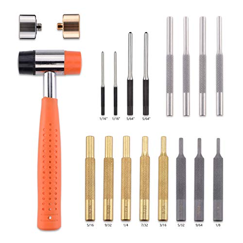 Pridefend Punch Set, Hammer with Brass Steel Nylon and Rubber