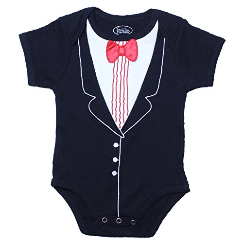 Frenchie Mini Couture 100% Cotton Onesies Tuxedo