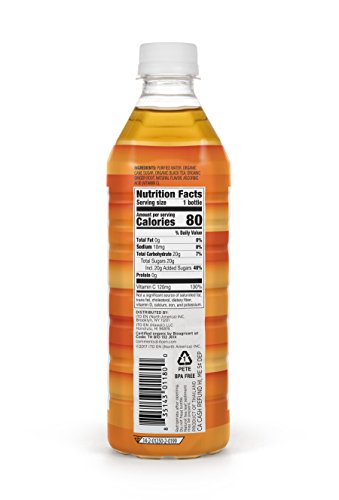Teas' Tea Organic Lightly Sweet Peach Ginger Black Tea 16.9 Ounce (Pack of 12) Organic Cane Sugar Sweetened No Artificial Sweeteners Antioxidant Rich High in Vitamin C