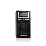 AM FM Portable Pocket Transistor Radio, Battery Operated Digital Alarm Clock Radio with 3.5mm Headphone Jack, Stereo Mode, Memory Mode and Sleep Timer
