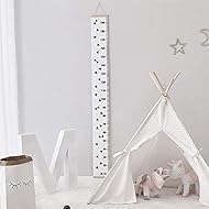 Baby Height Growth Chart Hanging Rulers Kids Room Wall Wood Frame Canvas Ruler Room Decoration 79'x7.9' (Triangle)