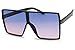 Big XL Large Oversized Super Flat Top Square Two Tone Color Fashion Sunglasses (Black/Purple Pink Lens, 69)