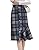Wincolor Women's Winter Wool Blend Button-Down Plaid Mermaid Fish Tail Midi Tartan Skirt