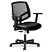 HON Volt Leather Task Chair - Mesh Back Computer Chair for Office Desk, Black (5713)