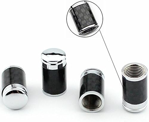 MirosCar Valve Stem Caps Carbon Fiber Auto Car Wheel Tire Air Valve Caps Stem Cover Universal Fits ALL Cars Trucks SUV Bike &amp; Bicycle Motorcycle &amp; Car Tire Valve Stem Caps