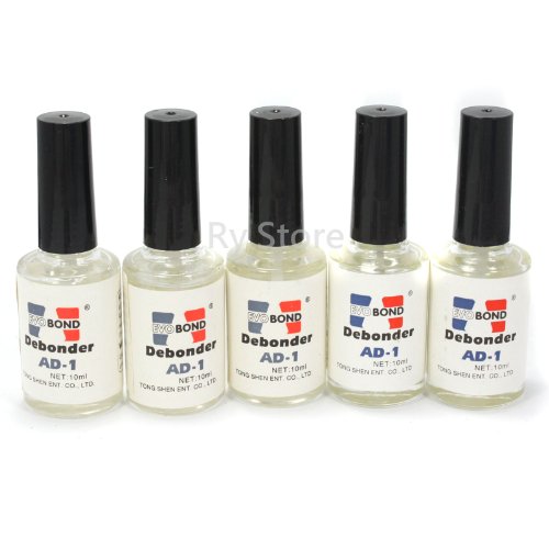 Professional Individual False Eyelash Lash Lashes Eyelashes Extension Glue Remover Adhesives Clear Makeup Removal Gel Debonder 10ml with small Brush (5PCS)