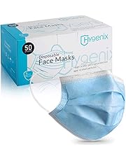 Hygenix 3ply Disposable Face Masks PFE 99% Filter Tested by Nelson Labs USA (Pack of 50 Pcs)