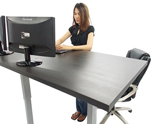 Canary Products Modern Height Adjustable Sit-Stand Desk- With a 60"x30"
Black Brown Desk top