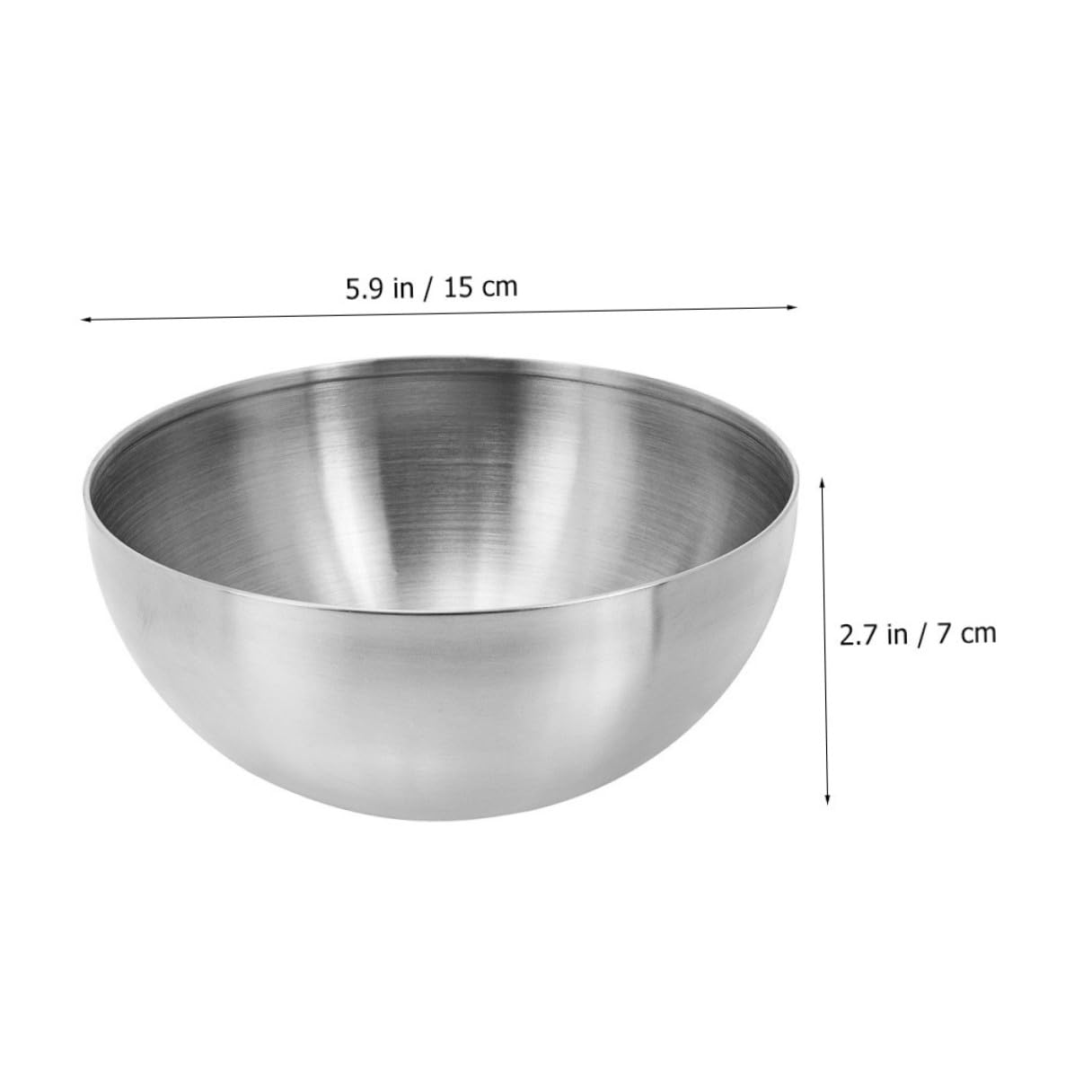 Zerodeko 2 Stück Ramen Nudelschüssel Edelstahl Schalen Koreanische Schalen Metall Pho Suppe Schüssel Servierschalen für Getreide Reissuppe Nudeln Salat 12 cm Silber Silber 2