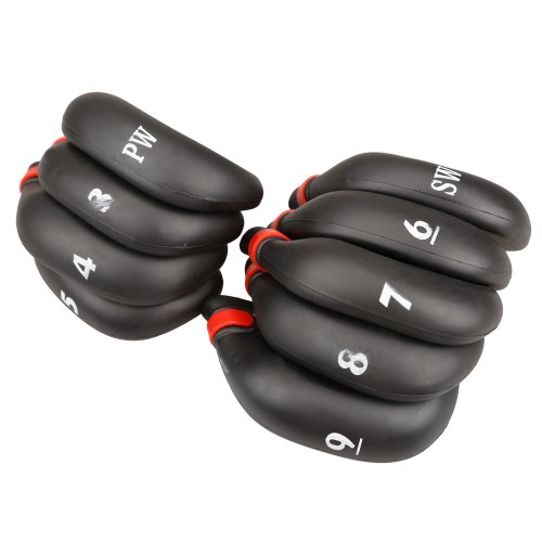 Domybest Headcover Golf New 9pcs Black Golf Club Iron Putter Head Covers Protect Set Rubber