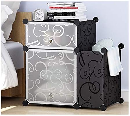 Roland 2 1 Cubes Diy Portable Bedside Nightstand Cabinet Table Storage Unit Organizer Black Storage Drawer Unit With Doors Buy Online At Best Price In Uae Amazon Ae