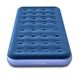 LANGRIA Upgraded Twin Size Inflatable Air Bed 8.5-Inches Air Mattress Bed with Handheld Electric Pump Storage Bag and 2 Power Adapters and Repair Kit (74 x 39 x 8.5 inches, Blue)