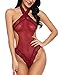 Avidlove Women Halter Lingerie Teddy Lace Mesh Babydoll Mini Bodysuit