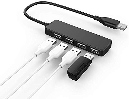 USB Hub, 4-Port USB Splitter Ultra Slim Multiport USB Expander Port Adapter for iMac Pro, MacBook Air, Mac Mini/Pro, Surface Pro, Notebook PC, Laptop, USB Flash Drives, and Mobile HDD(usb 2.0 hub) - Image 4