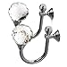 Hipiwe Clear Glass Crystal Curtain Hold backs Tiebacks Wall Hook Tassel Holder Set of 2 (Black)