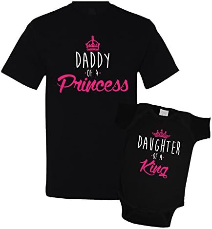 Daddy of a Princess and Daughter of a King Daddy Daughter Matching Set T-Shirt Bodysuit Clothing